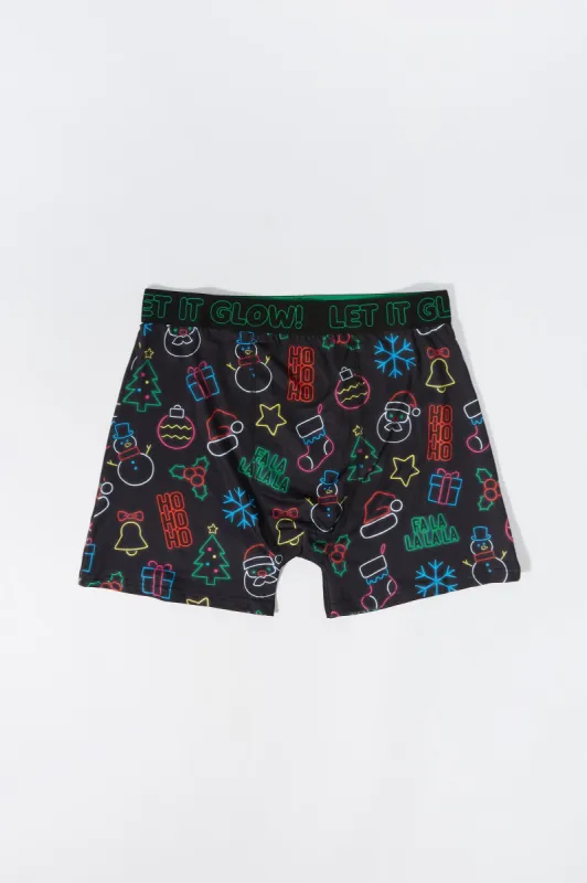 Christmas Let It Glow Print Boxer Brief sold by Urban Planet