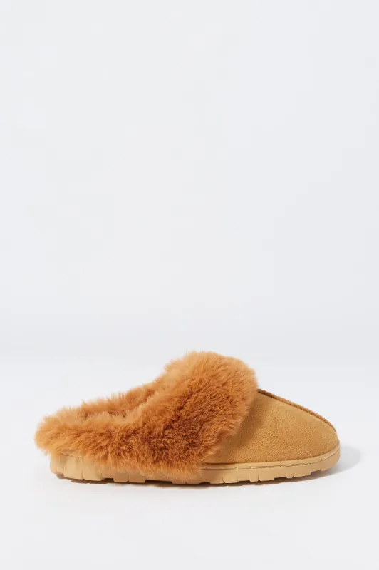 Faux Fur Collared Mule Slipper sold by Urban Planet