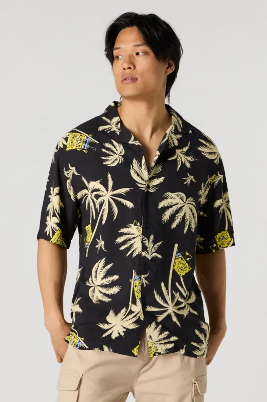 Haut boutonné à imprimé Tropical SpongeBob sold by Urban Planet