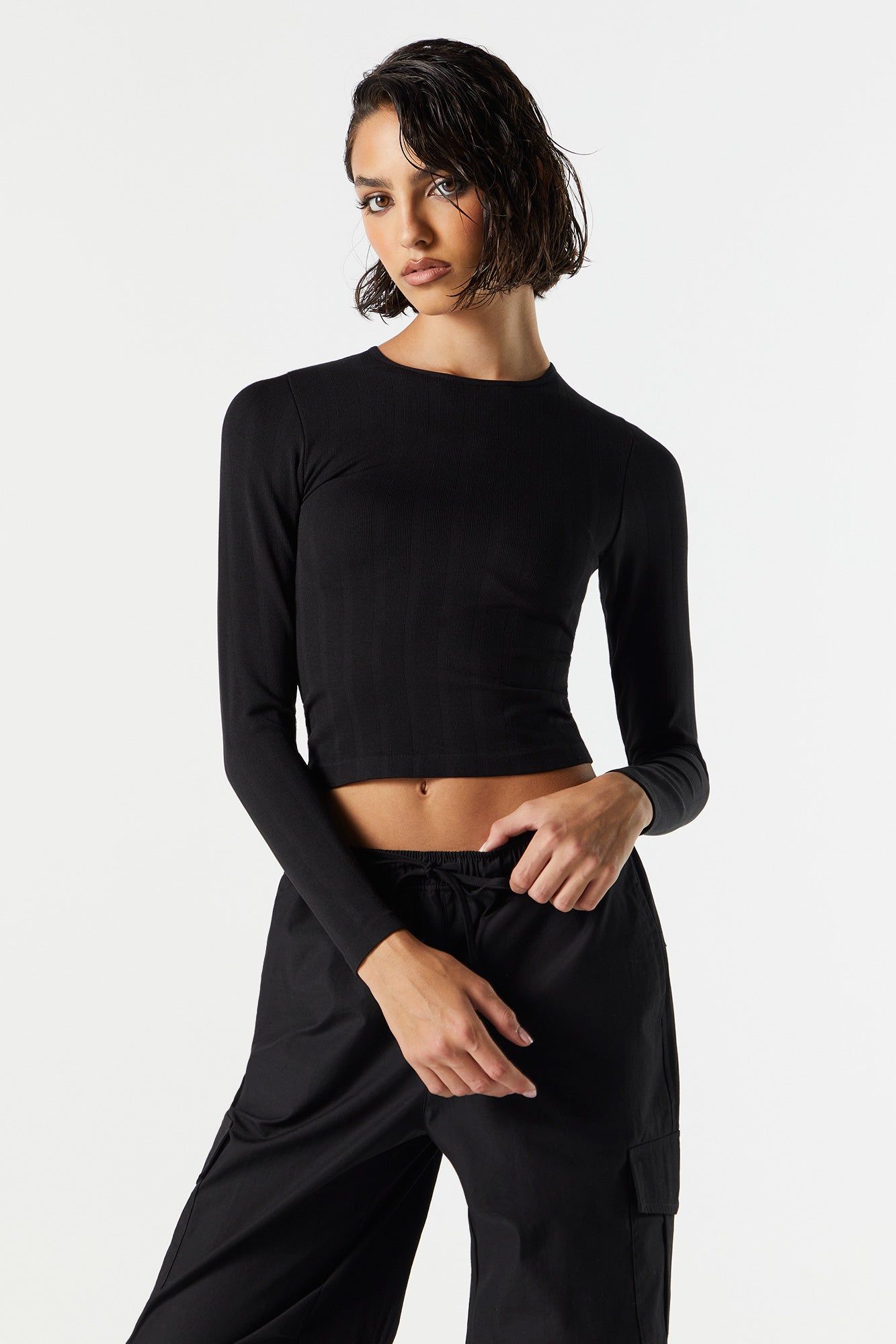 Haut côtelé sans couture à manches longues sold by Urban Planet product image thumbnail 4