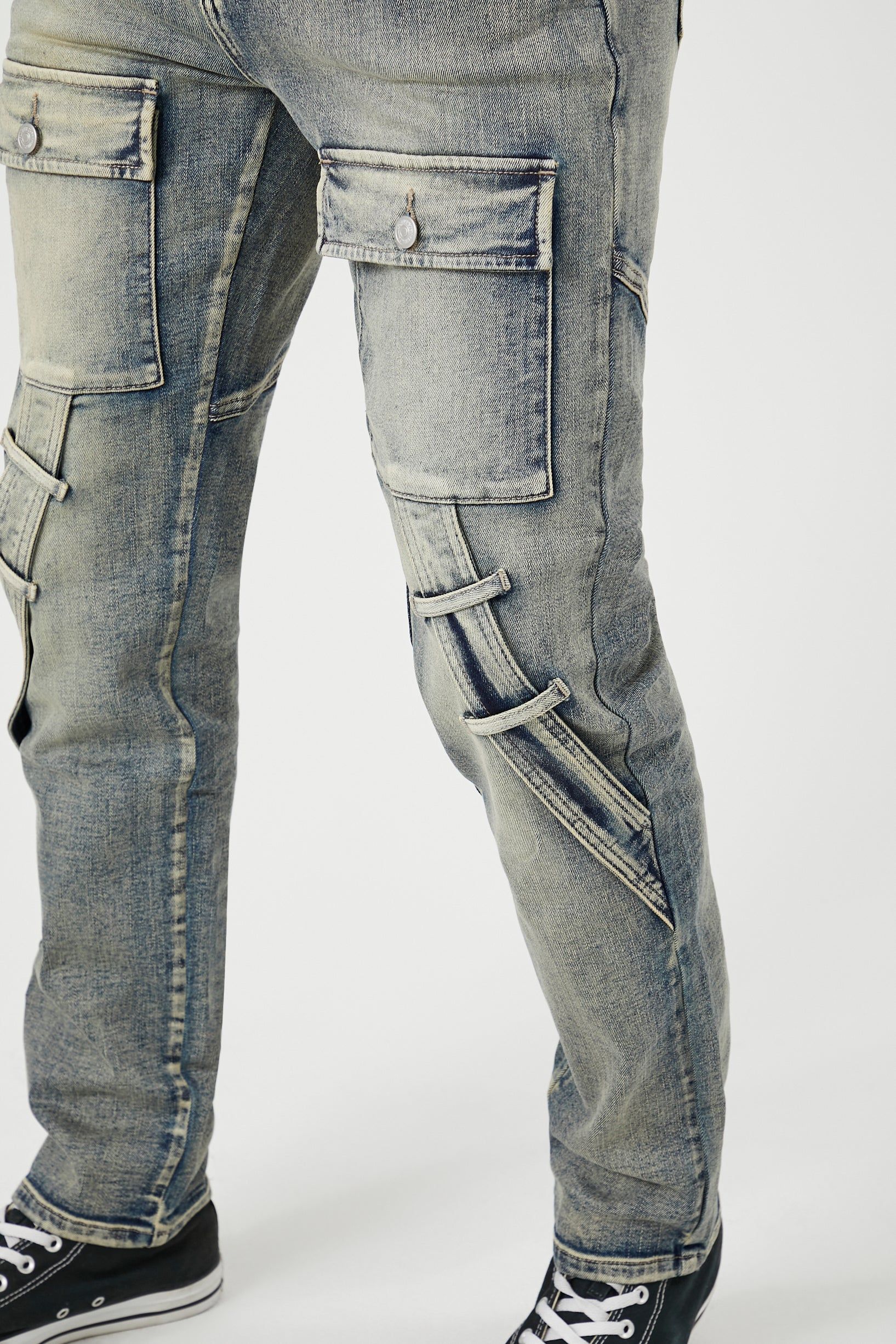 Stone Wash Slim Cargo Jean sold by Urban Planet product image thumbnail 3
