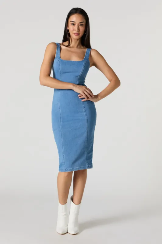 Robe sans manches en denim avec encolure carrée sold by Urban Planet