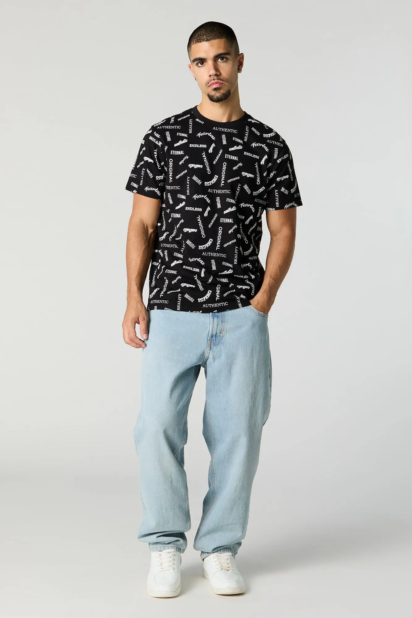 Script Print T-Shirt sold by Urban Planet product image thumbnail 3