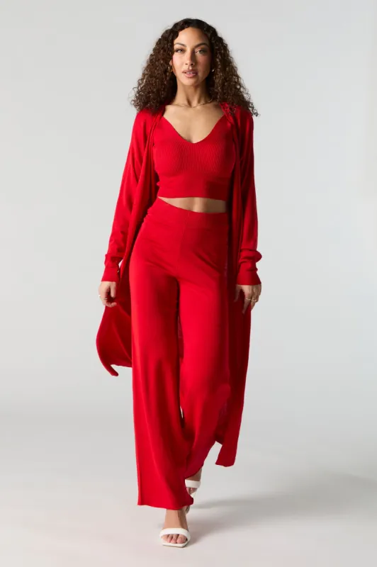 Knit Open Front Longline Cardigan sold by Urban Planet