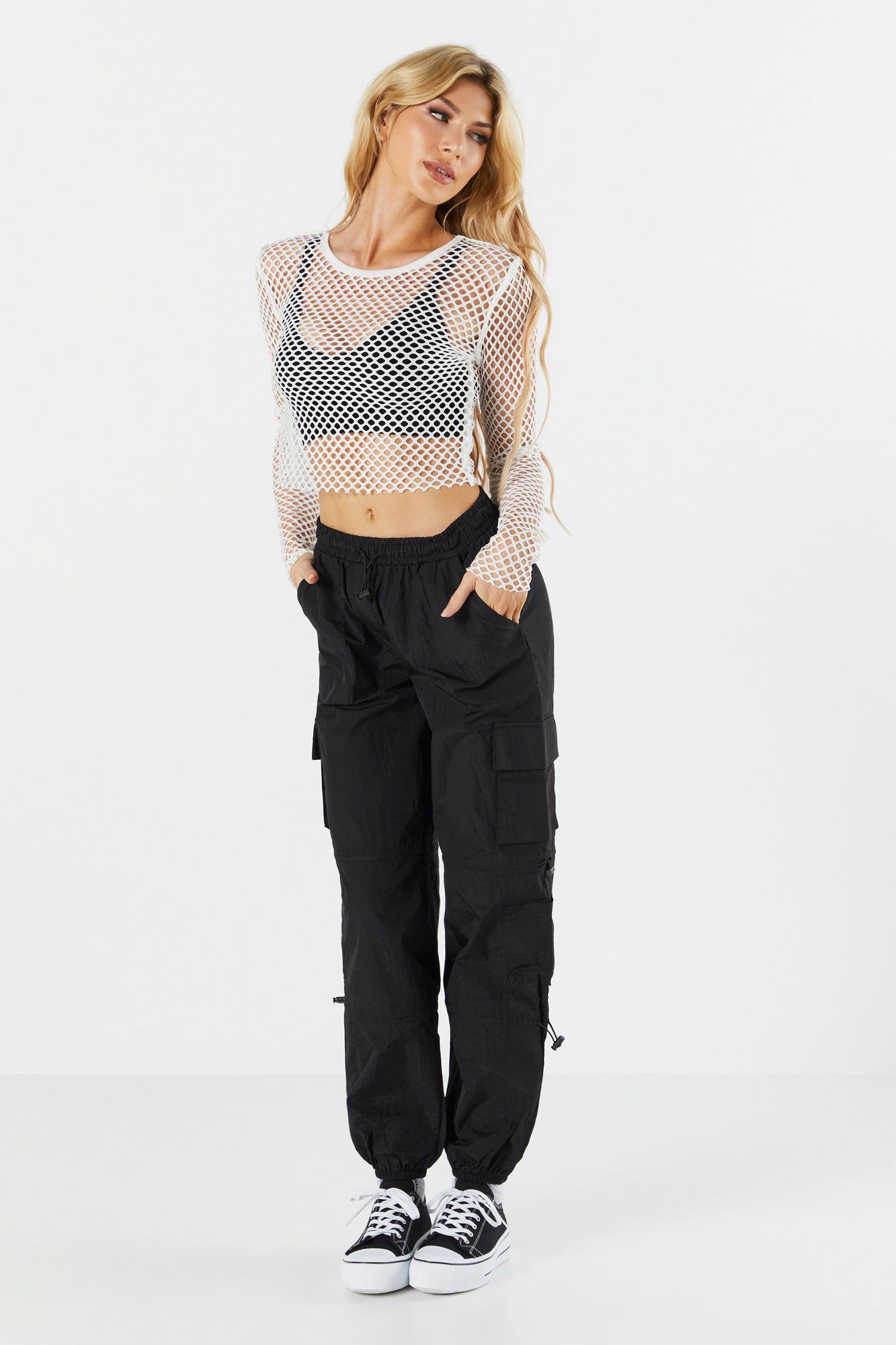 Fishnet Long Sleeve Crop Top sold by Urban Planet product image thumbnail 8