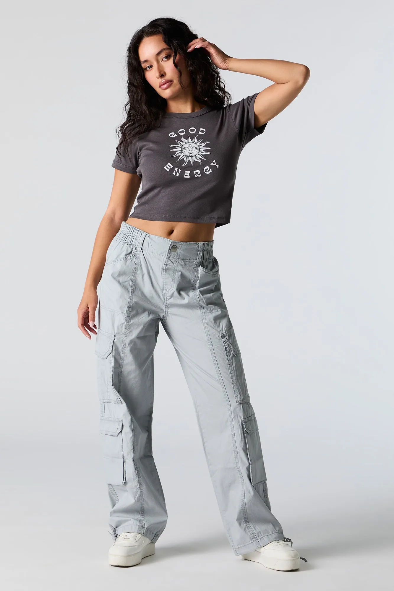 T-shirt ultracourt à imprimé Good Energy sold by Urban Planet product image thumbnail 3