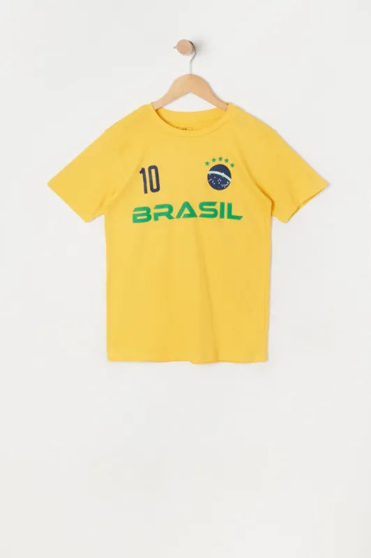 Boys Brazil Graphic World Cup Jersey sold by Urban Planet