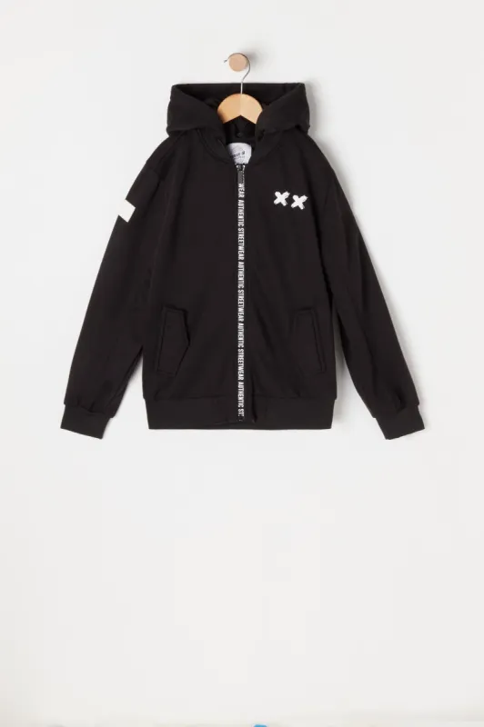 Boys Authentic Streetwear Graphic Fleece Bomber Jacket sold by Urban Planet
