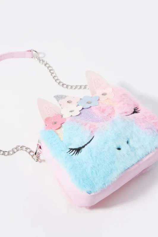 Girls Furry Unicorn Crossbody Purse sold by Urban Planet