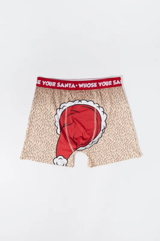 Boxeur à imprimé de Noël Whose Your Santa sold by Urban Planet