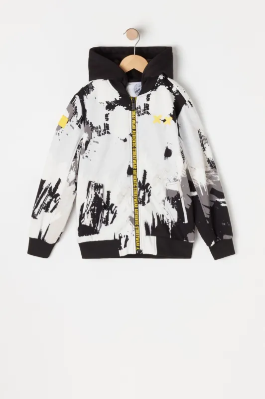 Blouson aviateur avec éclaboussures de peinture et imprimé Authentic Streetwear pour garçon sold by Urban Planet
