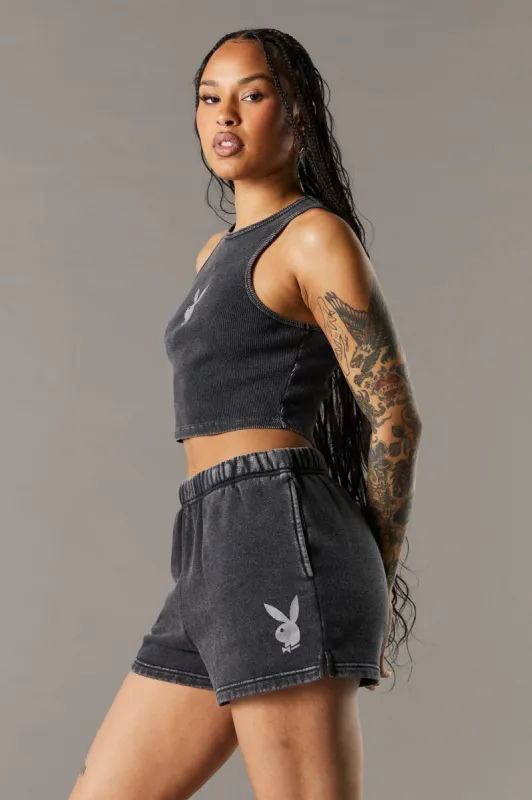 Playboy Washed Fleece Short sold by Urban Planet