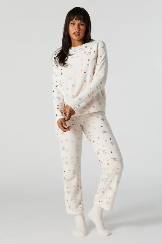 Plush Stars 3 Piece Pajama Set sold by Urban Planet