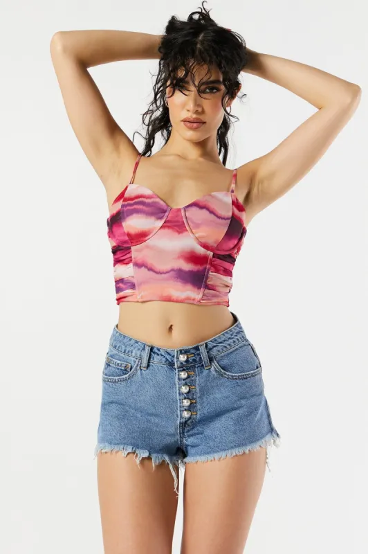 Bustier ruché en filet imprimé sold by Urban Planet