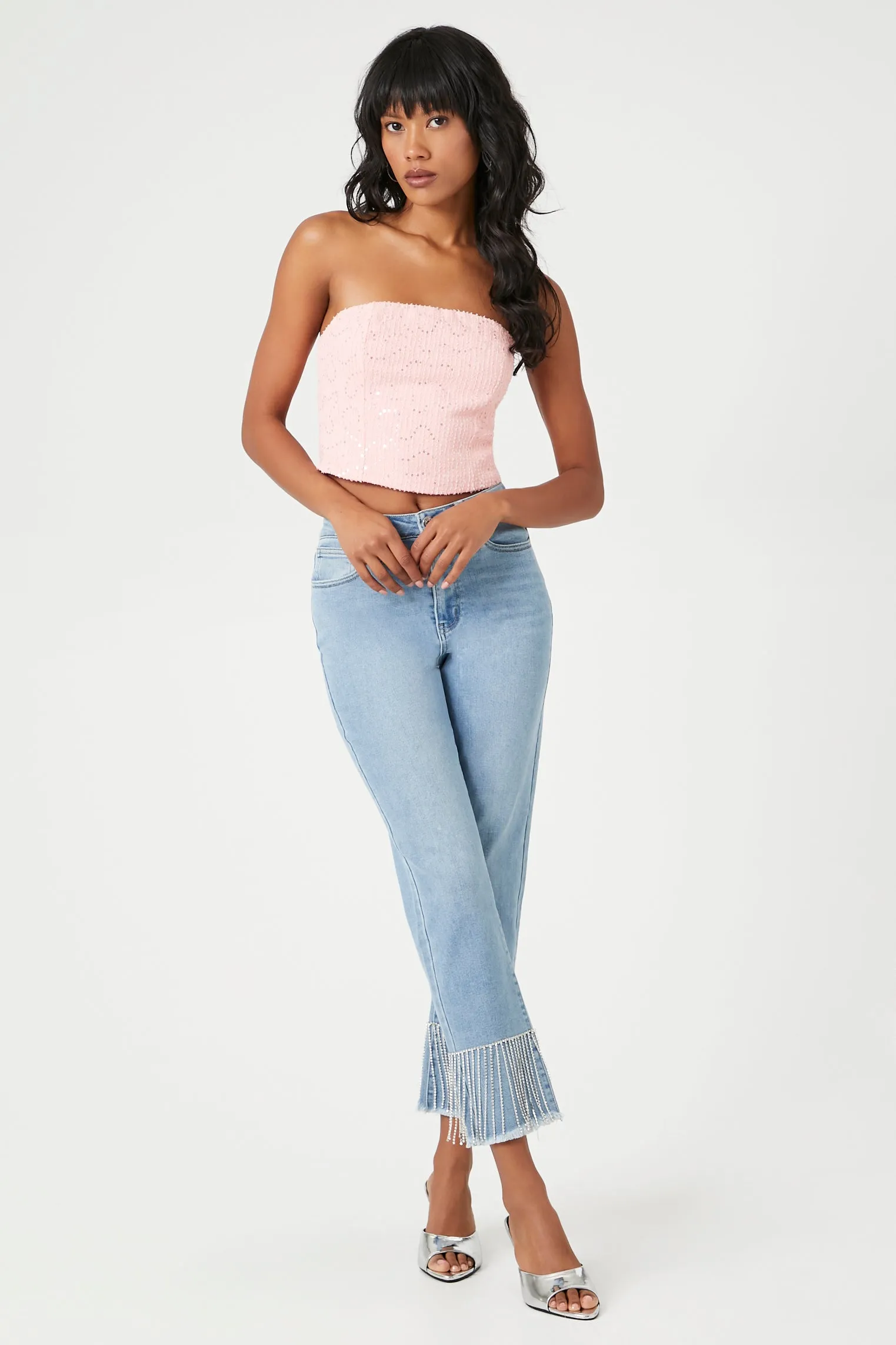 Rhinestone Fringe Ankle Jean sold by Urban Planet product image thumbnail 4