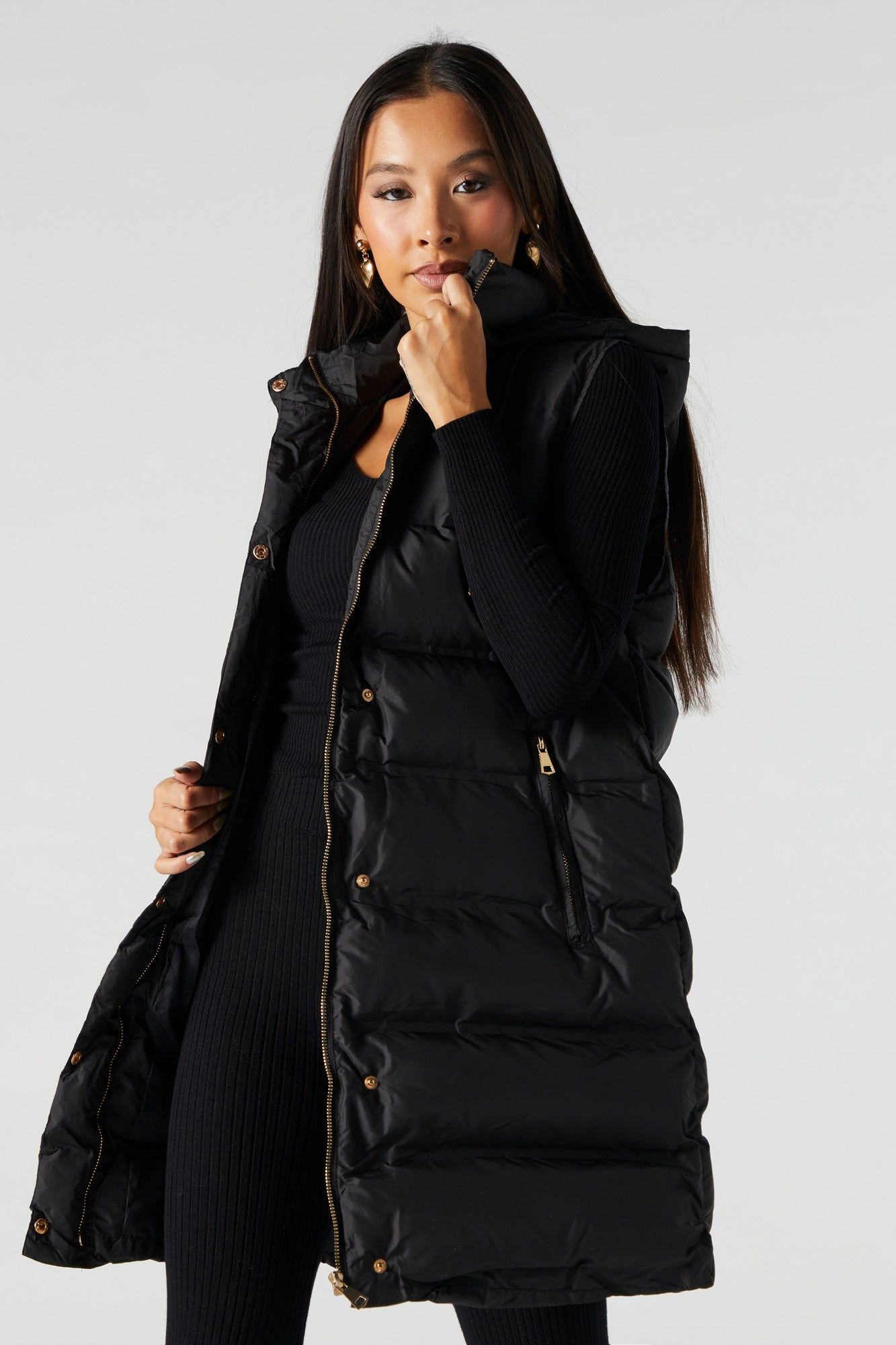 Longline Puffer Vest sold by Urban Planet product image thumbnail 4