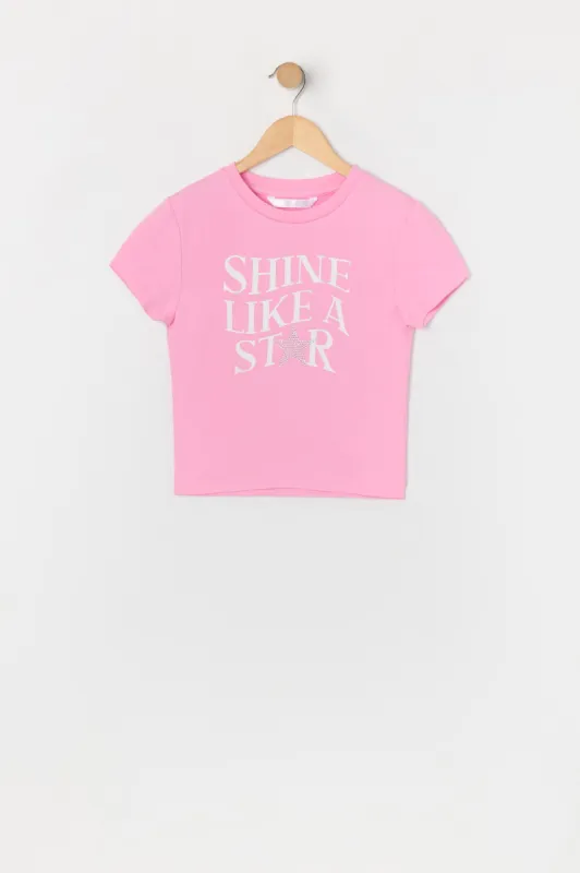 Girls Rhinestone Star T-Shirt sold by Urban Planet