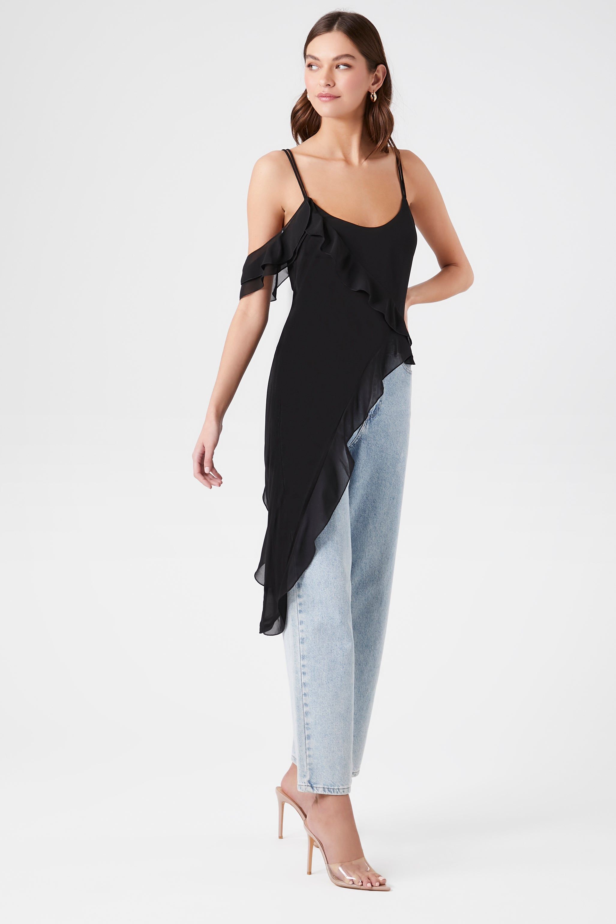 Camisole asymétrique diaphane volantée sold by Urban Planet product image thumbnail 3