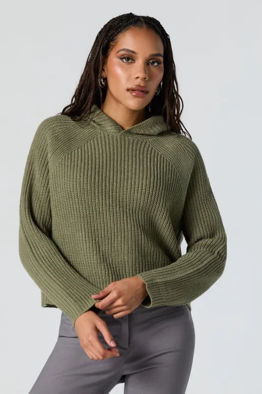Ribbed Knit Hooded Sweater sold by Urban Planet