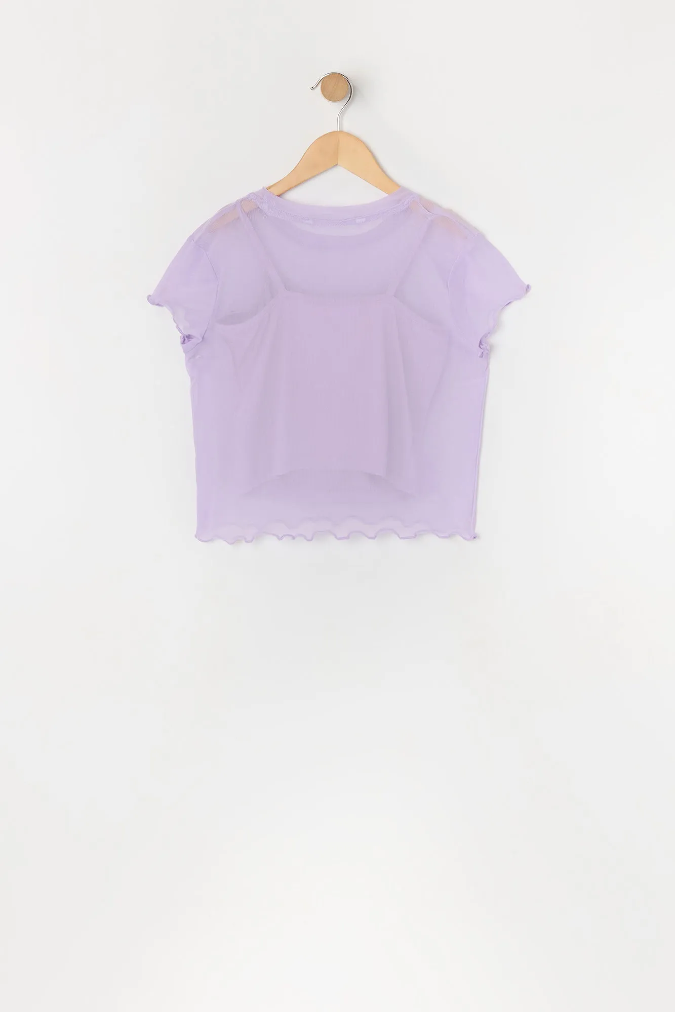 T-shirt en filet avec débardeur pour fille sold by Urban Planet product image thumbnail 2