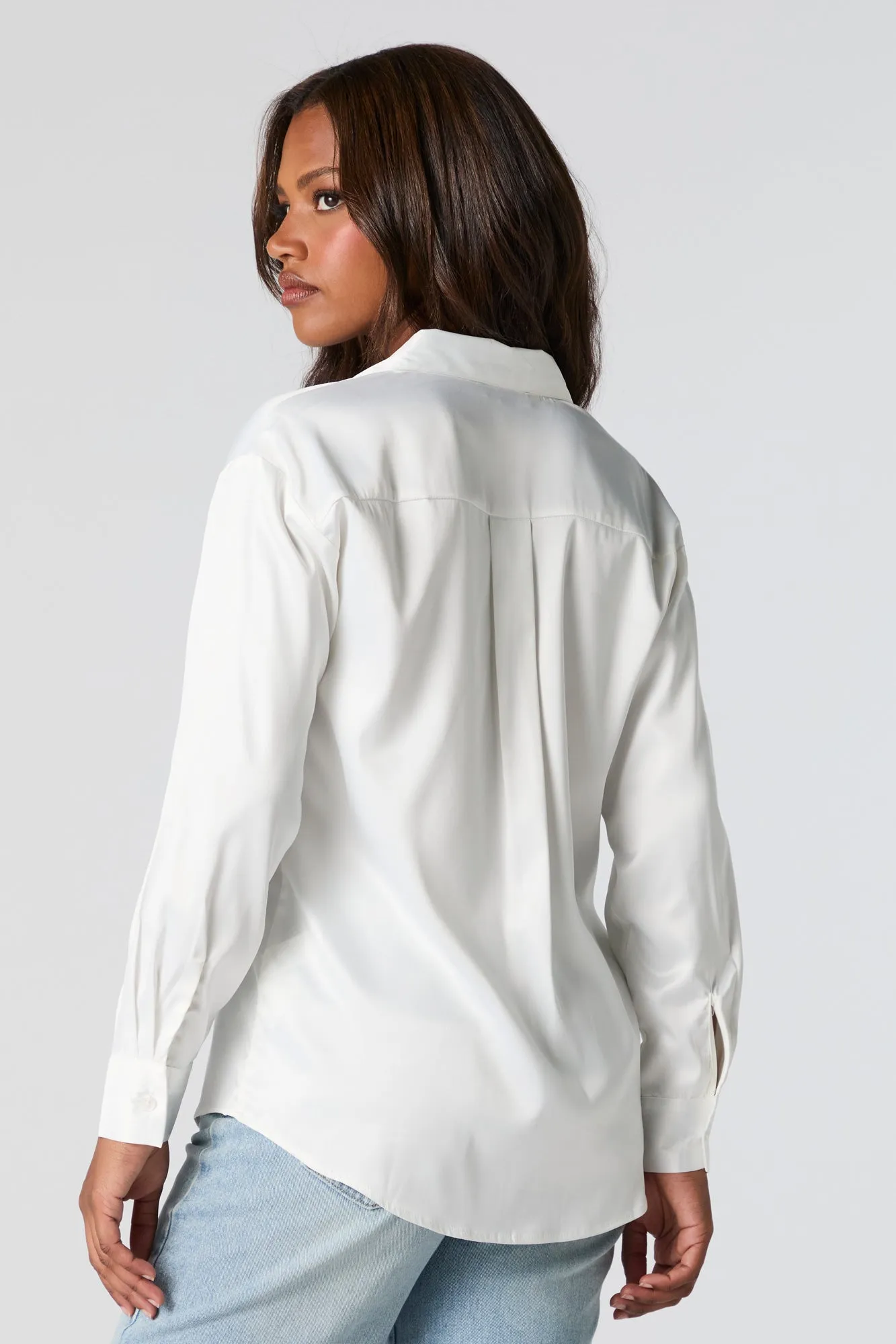 Satin Button-Up Top sold by Urban Planet product image thumbnail 2