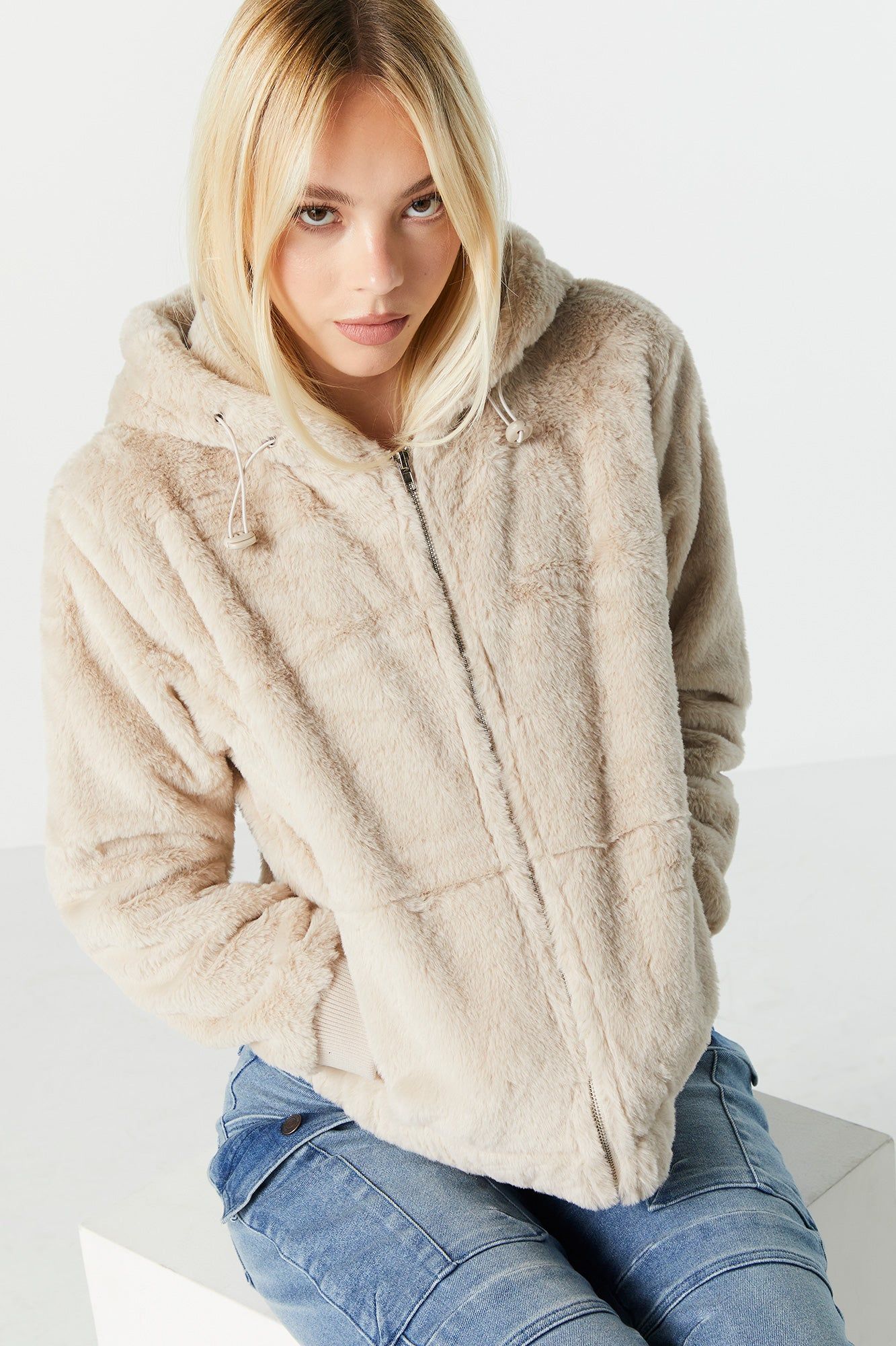 Plush Zip-Up Jacket sold by Urban Planet product image thumbnail 2