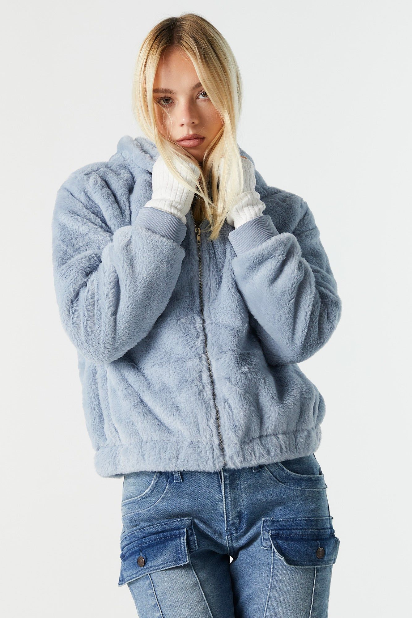 Plush Zip-Up Jacket sold by Urban Planet product image thumbnail 5