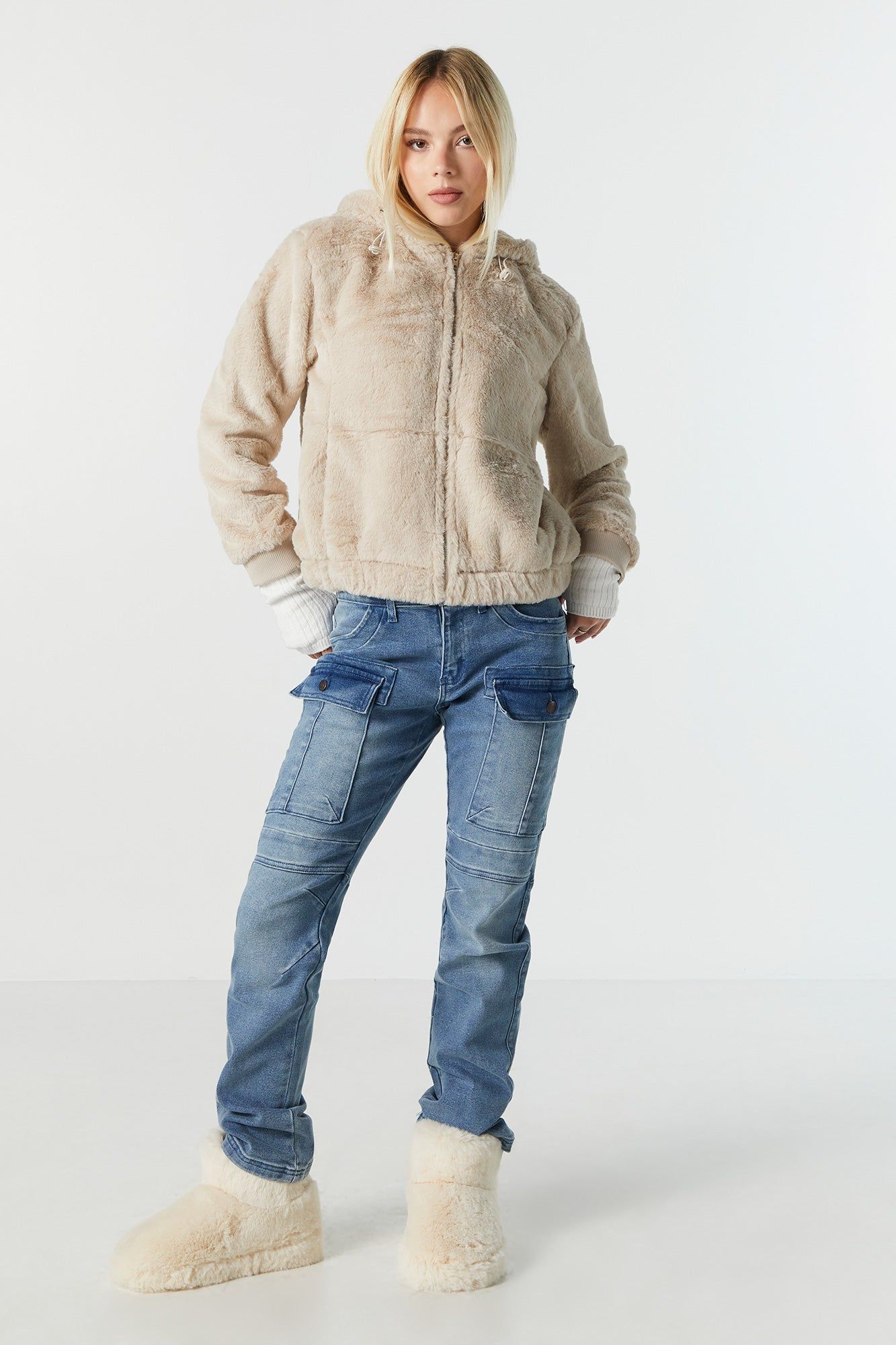 Plush Zip-Up Jacket sold by Urban Planet product image thumbnail 4