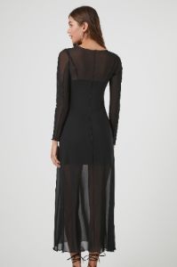 Sheer Mesh Long Sleeve Maxi Dress sold by Urban Planet