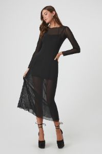 Sheer Mesh Long Sleeve Maxi Dress sold by Urban Planet