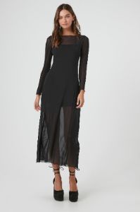 Sheer Mesh Long Sleeve Maxi Dress sold by Urban Planet