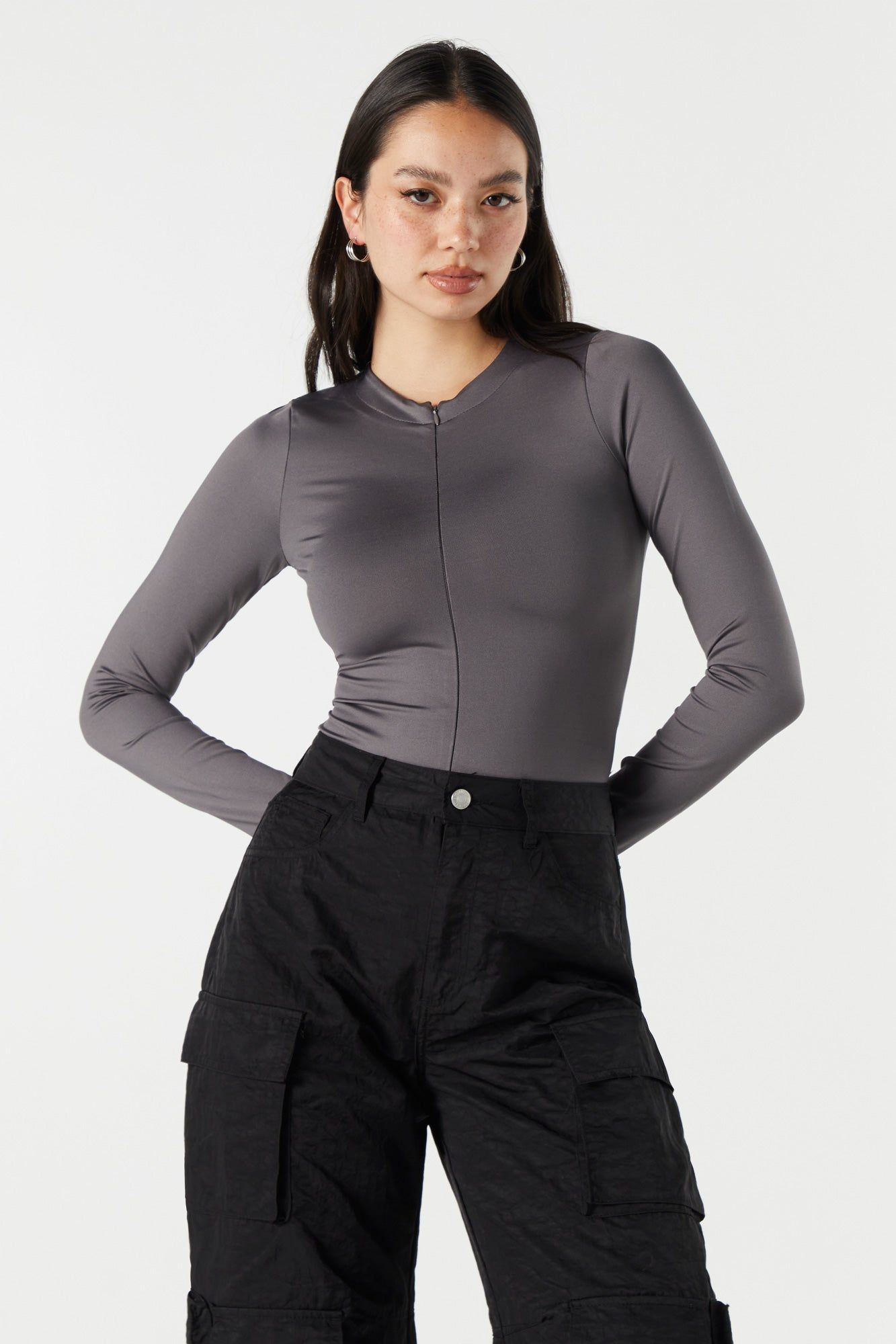Zip Front Bodysuit sold by Urban Planet