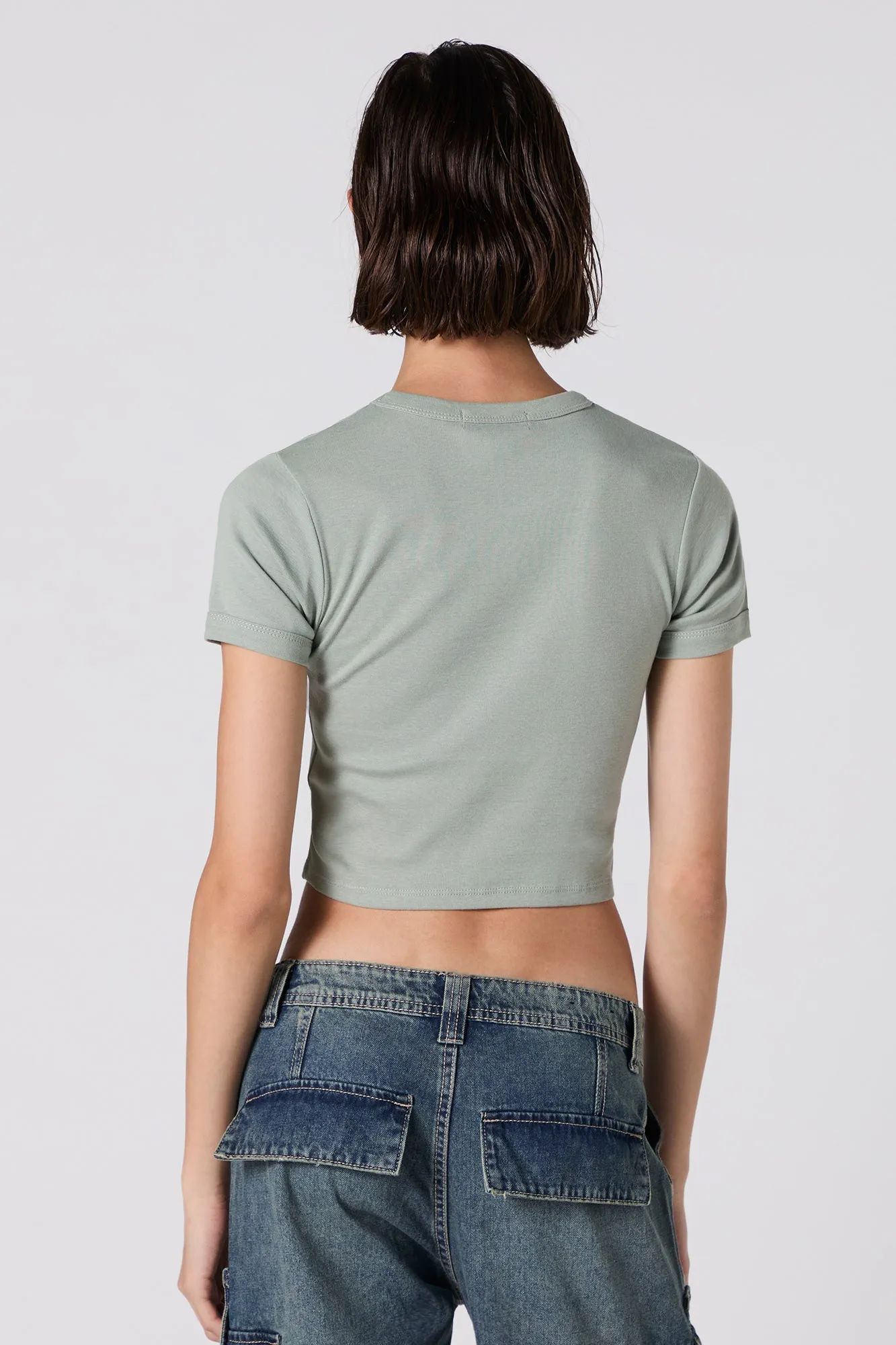 T-shirt ultracourt côtelé à imprimé Los Angeles sold by Urban Planet product image thumbnail 2