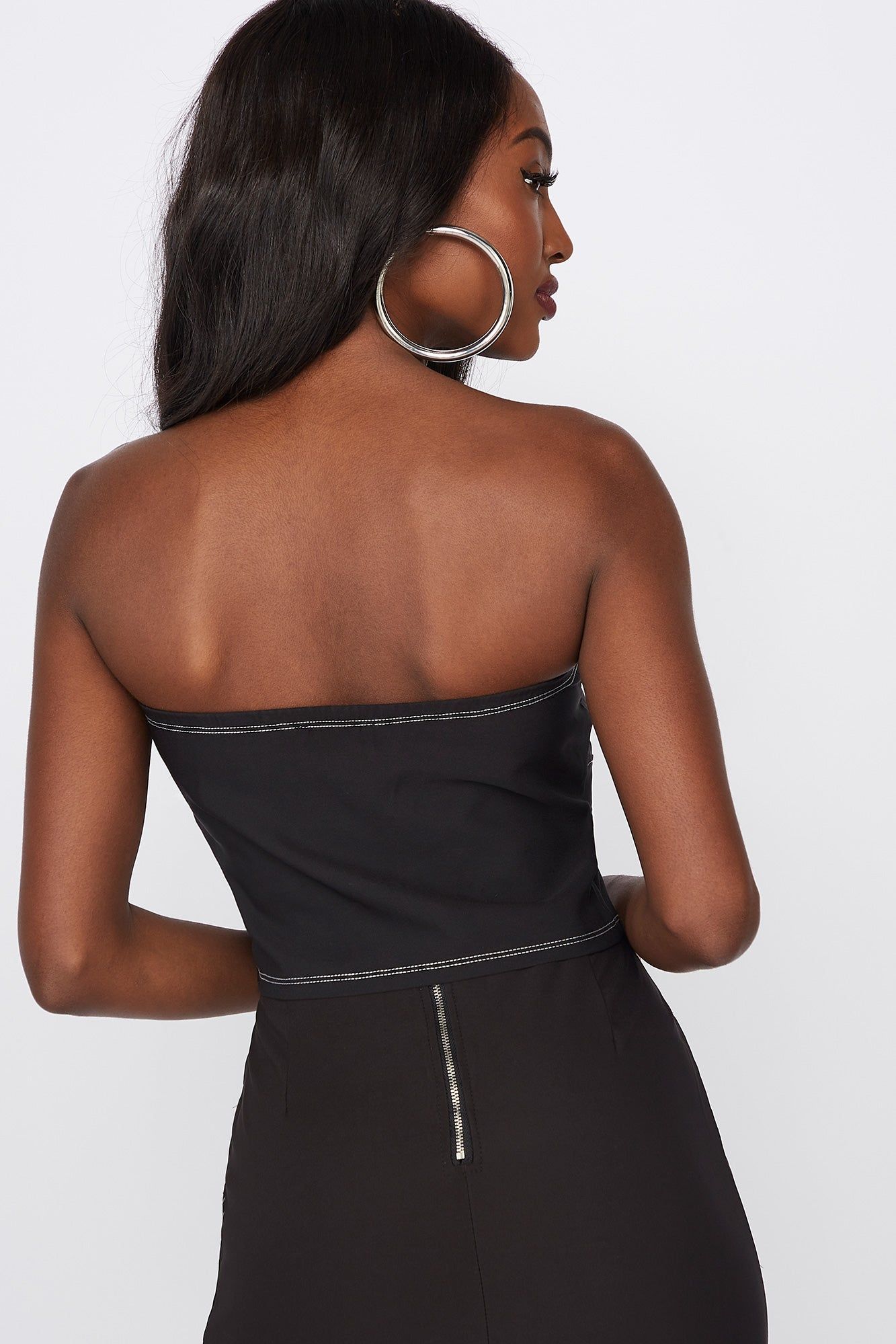 Strapless Contrast Stitch Cropped Bustier sold by Urban Planet product image thumbnail 2