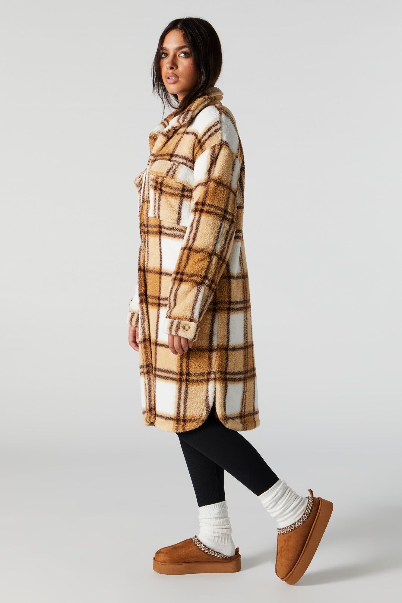 Surchemise longue en Sherpa à carreaux sold by Urban Planet product image thumbnail 3