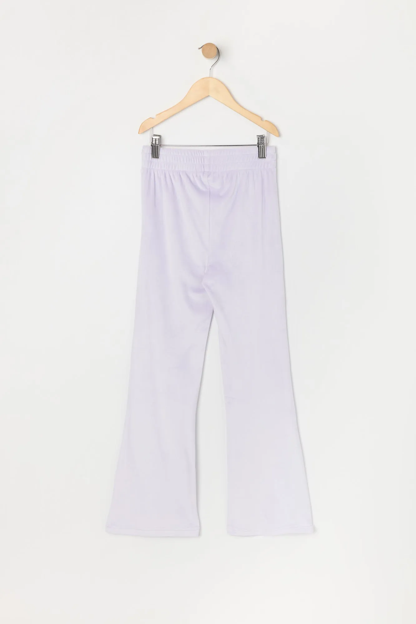 Pantalon à jambe évasée en velours à imprimé Ange avec pierres du Rhin pour fille sold by Urban Planet product image thumbnail 2