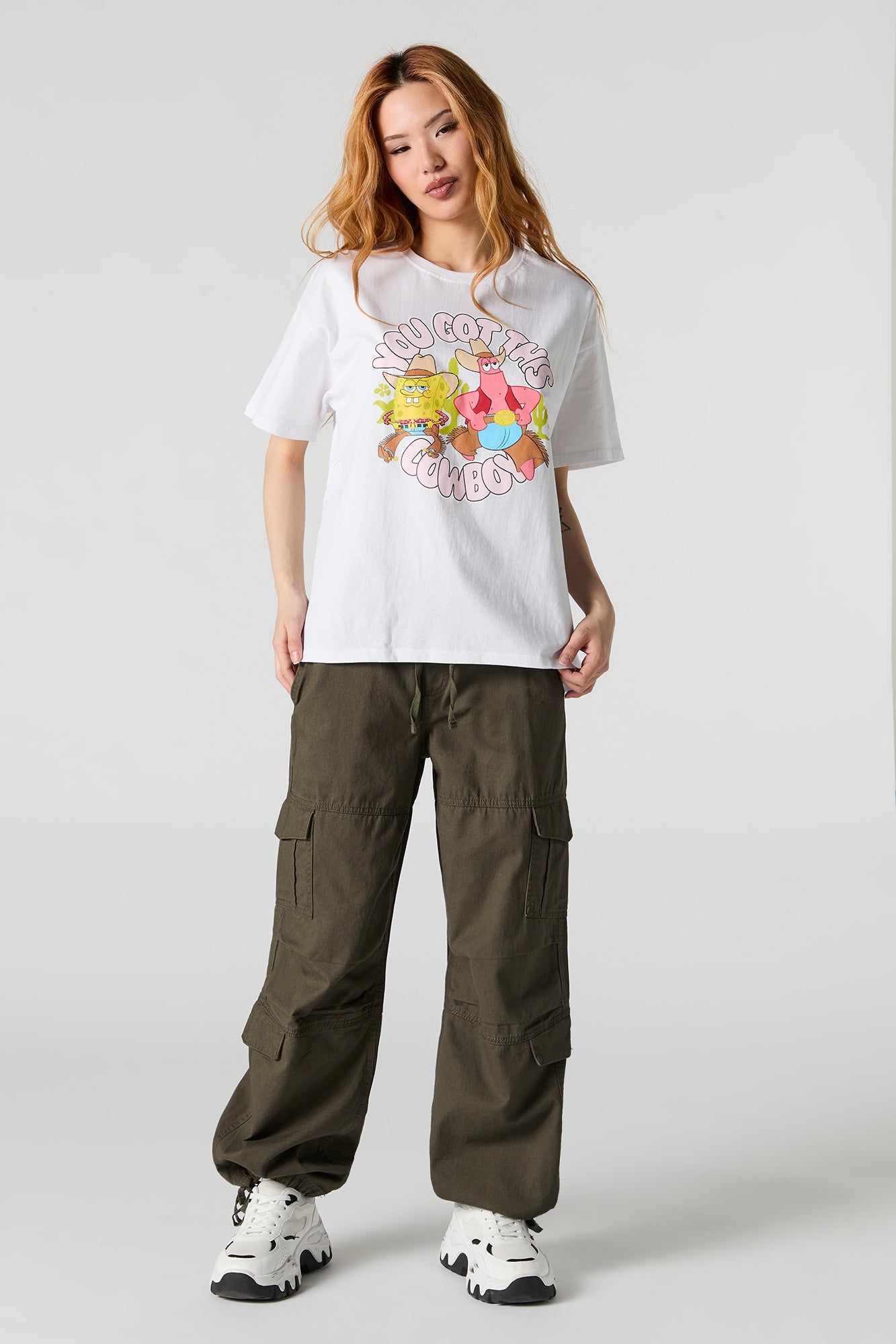 SpongeBob Cowboy Graphic Boyfriend T-Shirt sold by Urban Planet product image thumbnail 3