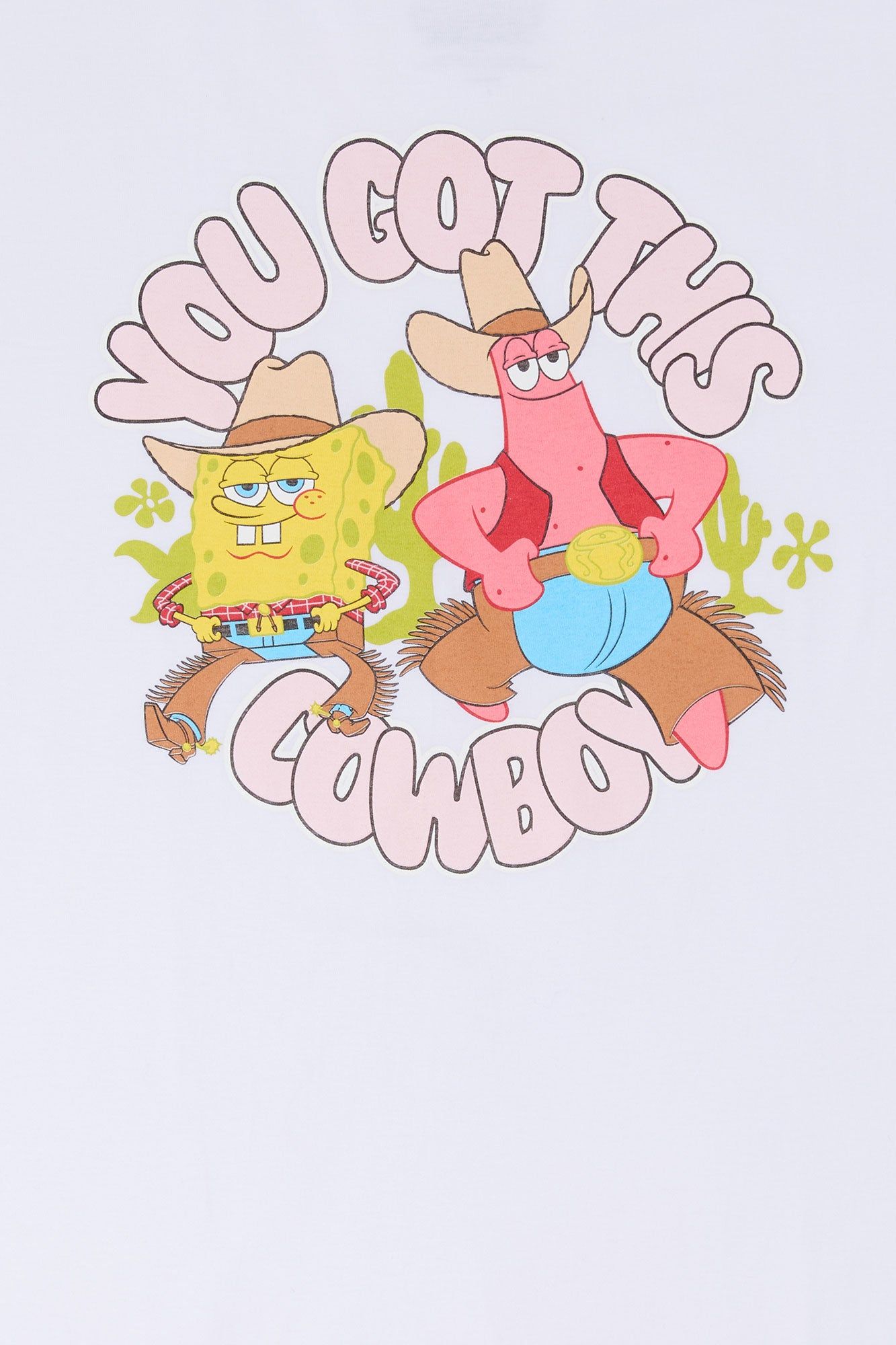 SpongeBob Cowboy Graphic Boyfriend T-Shirt sold by Urban Planet