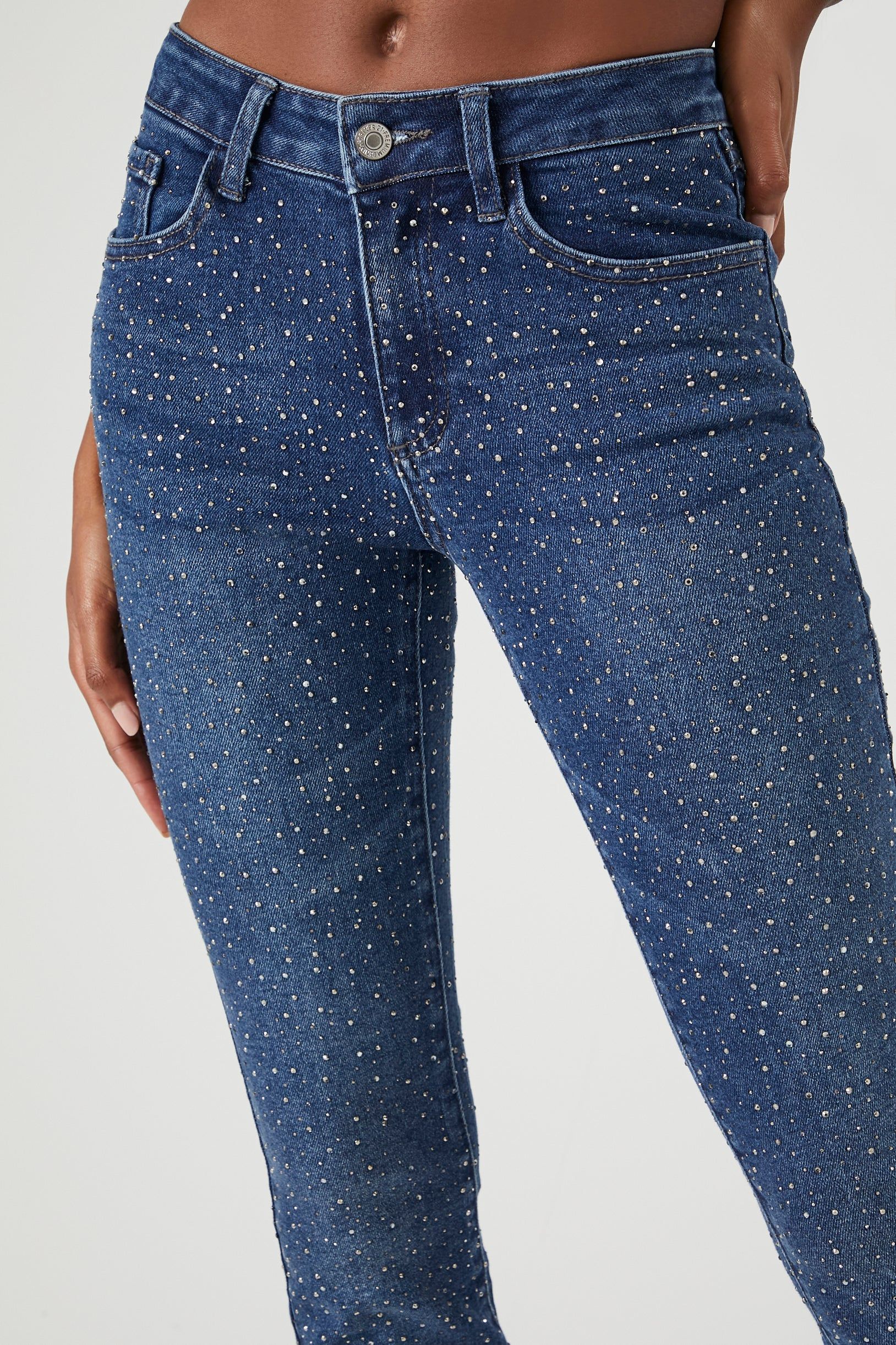 Rhinestone Mid Rise Flare Jean sold by Urban Planet product image thumbnail 5