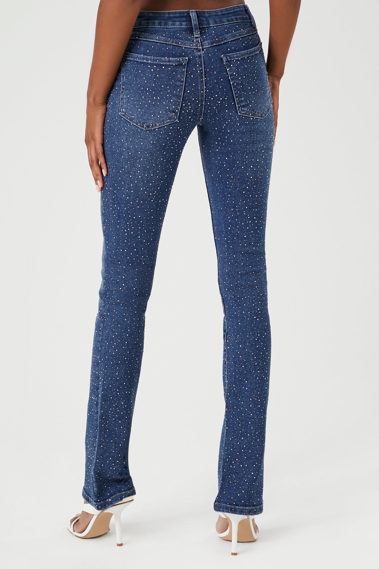 Rhinestone Mid Rise Flare Jean sold by Urban Planet product image thumbnail 4