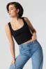 Ribbed Square Neck Cropped Tank sold by Urban Planet