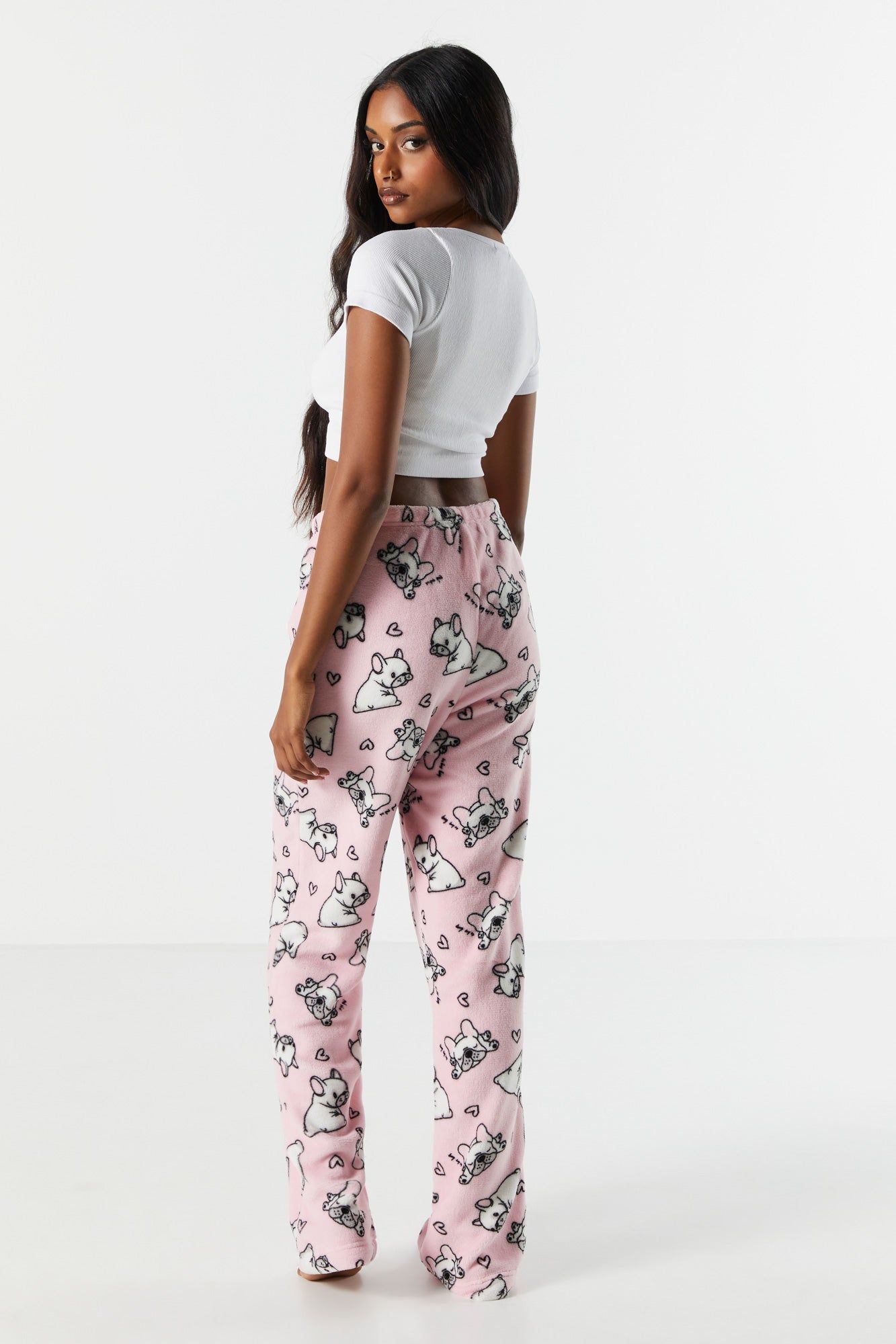Frenchie Print Plush Pajama Pant sold by Urban Planet product image thumbnail 3