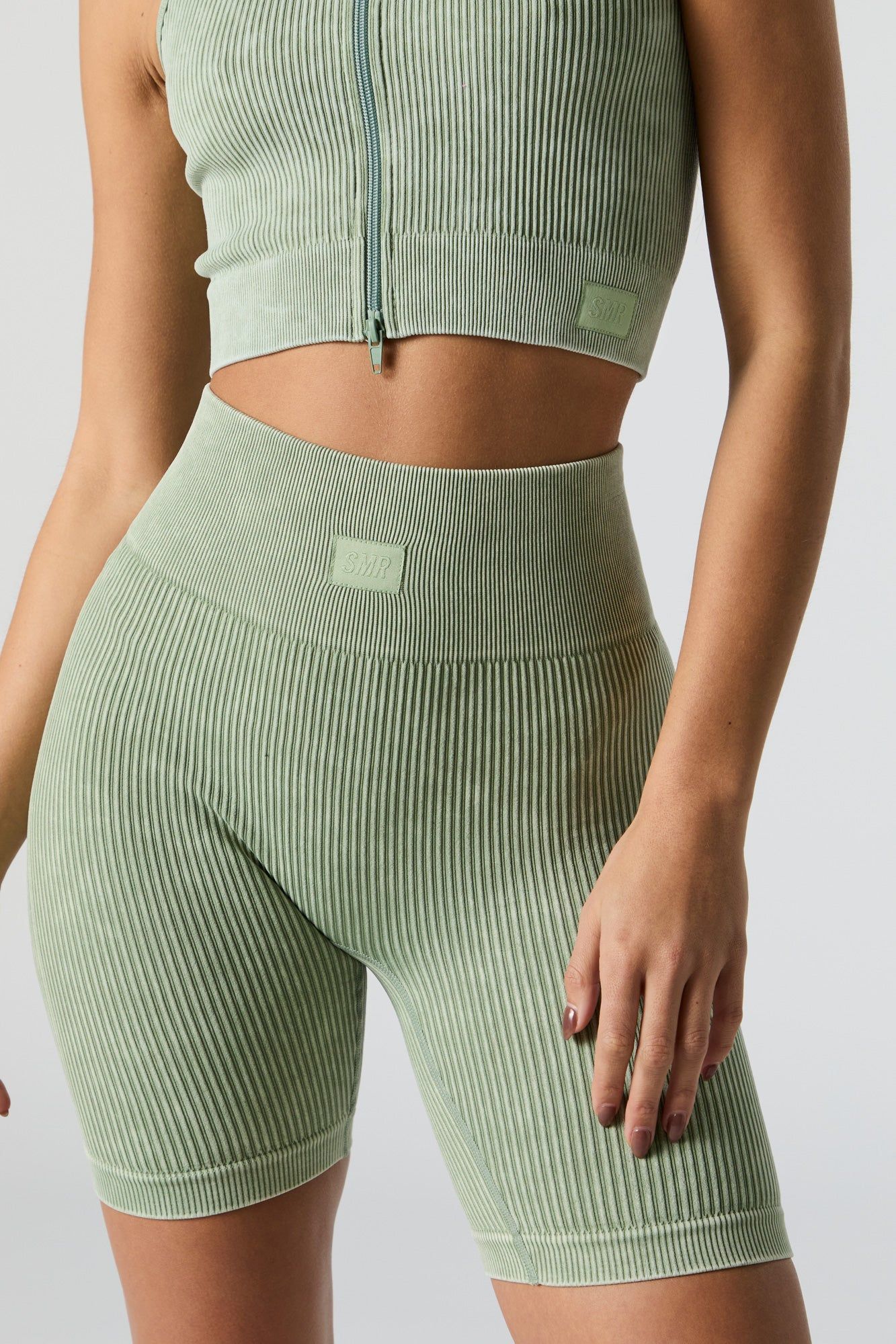 Short de cycliste Sommer Ray côtelé vert délavé sans couture sold by Urban Planet product image thumbnail 4