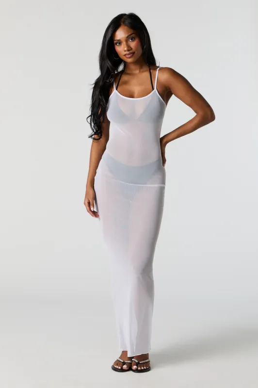 Mesh Column Maxi Dress Cover Up sold by Urban Planet