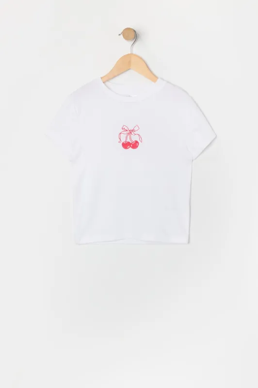 T-shirt avec motif brodé Cerise pour fille sold by Urban Planet