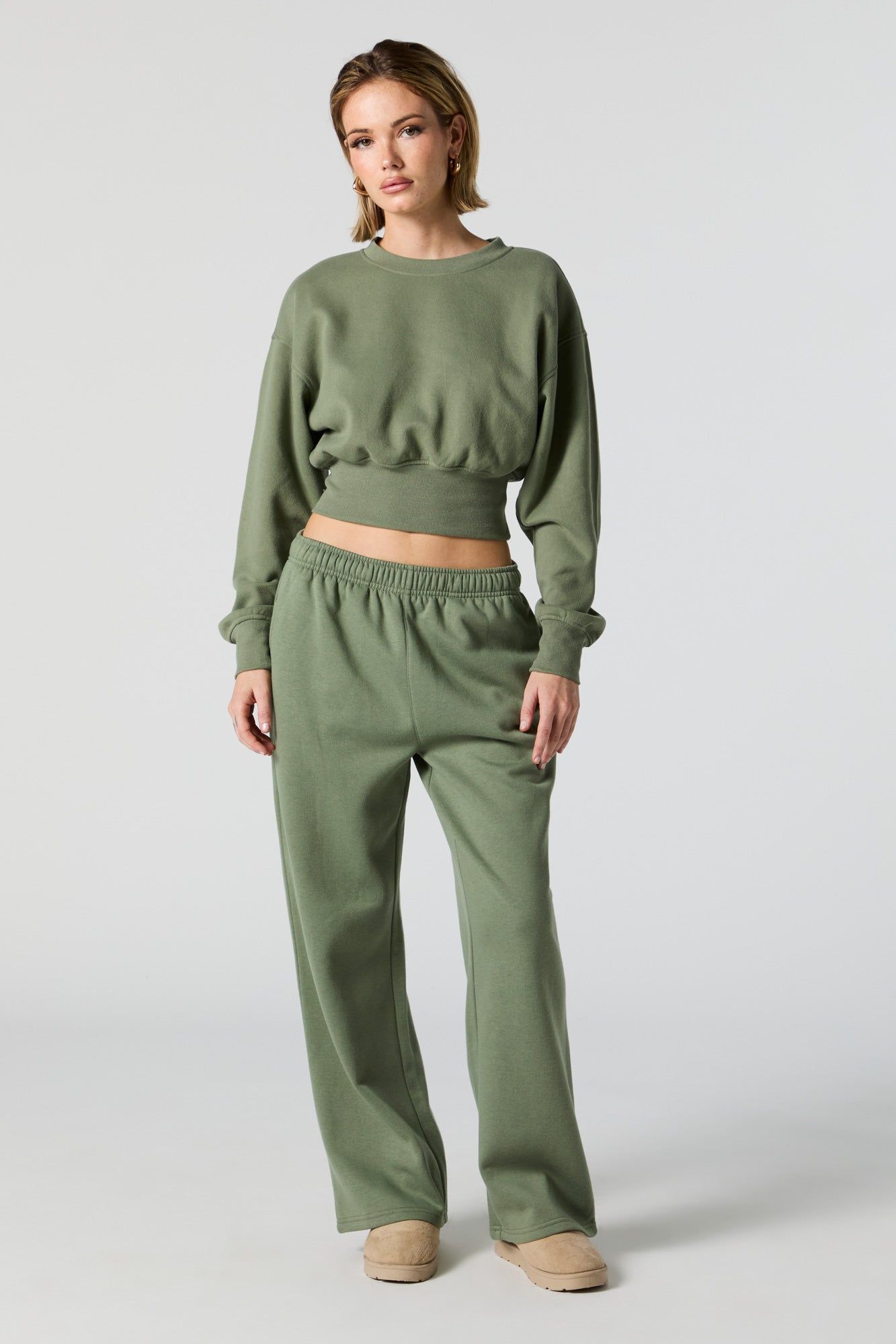 Fleece Wide Leg Sweatpant sold by Urban Planet product image thumbnail 4