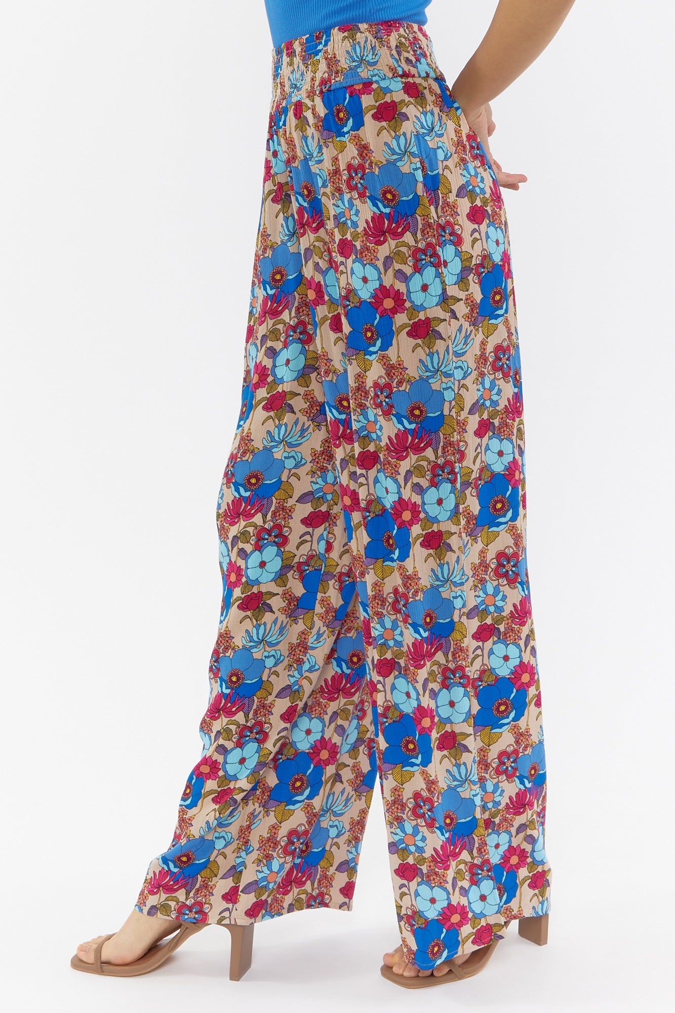 Floral Print Linen Wide Leg Pant sold by Urban Planet product image thumbnail 3