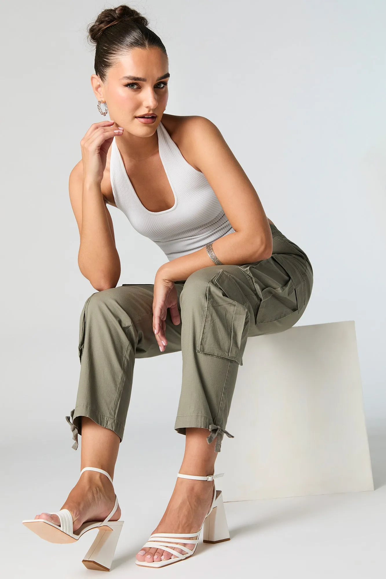 Elastic Waist Multi Pocket Cargo Pant sold by Urban Planet