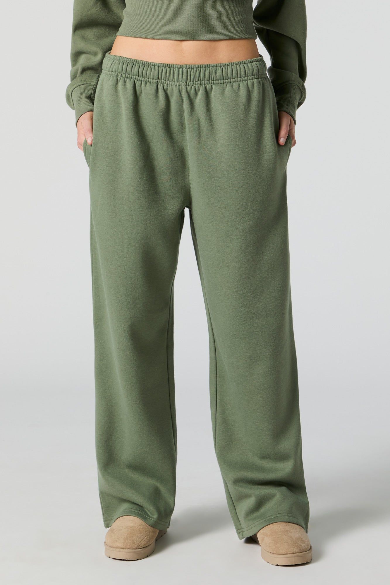 Fleece Wide Leg Sweatpant sold by Urban Planet product image thumbnail 2