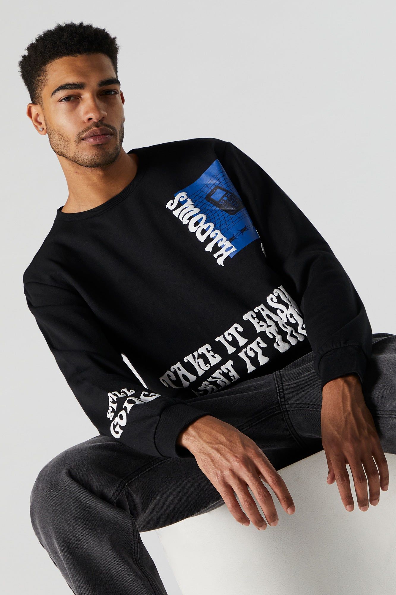 Take It Easy Graphic Crew Neck Sweatshirt sold by Urban Planet